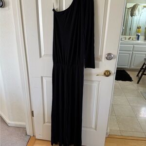 Young Fabulous & Broke Black Asymmetrical Pleated Gown